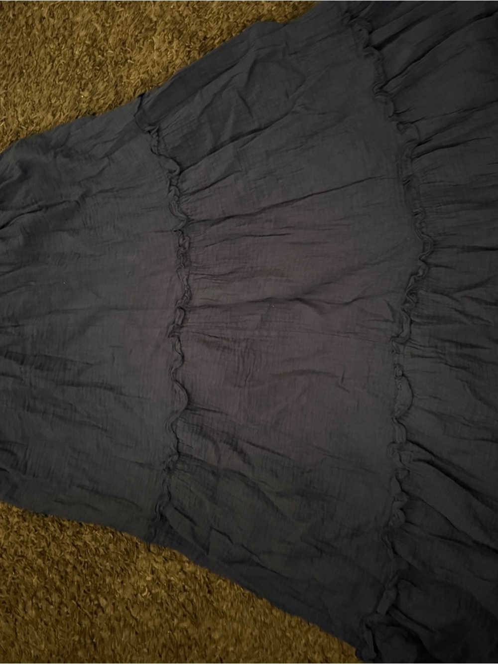 Women's Navy Tiered Cotton maxi Skirt
